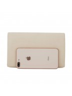 Beige Evening Bag with Metal Trim