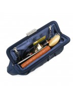 Classic Crinkled Satin Navy Clutch