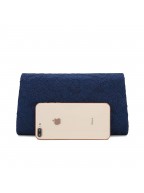 Classic Navy Lace Clutch
