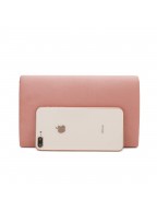 Dusty Rose evening bag with metal trim
