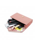 Dusty Rose evening bag with metal trim