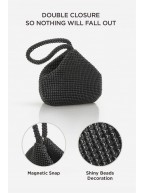 Women's Beaded Black Clutch