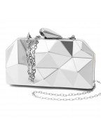 Women's Check Metal Evening Clutch