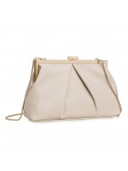 Women's Faux Leather Beige Clutch