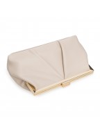 Women's Faux Leather Beige Clutch