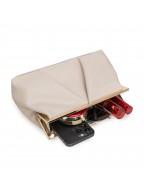 Women's Faux Leather Beige Clutch