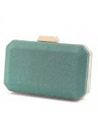 Women's Shiny Green Clutch