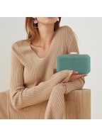 Women's Shiny Green Clutch