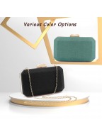 Women's Shiny Green Clutch