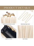 Women's Wedding Champagne Gold-satin Clutch