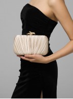 Women's Wedding Champagne Gold-satin Clutch